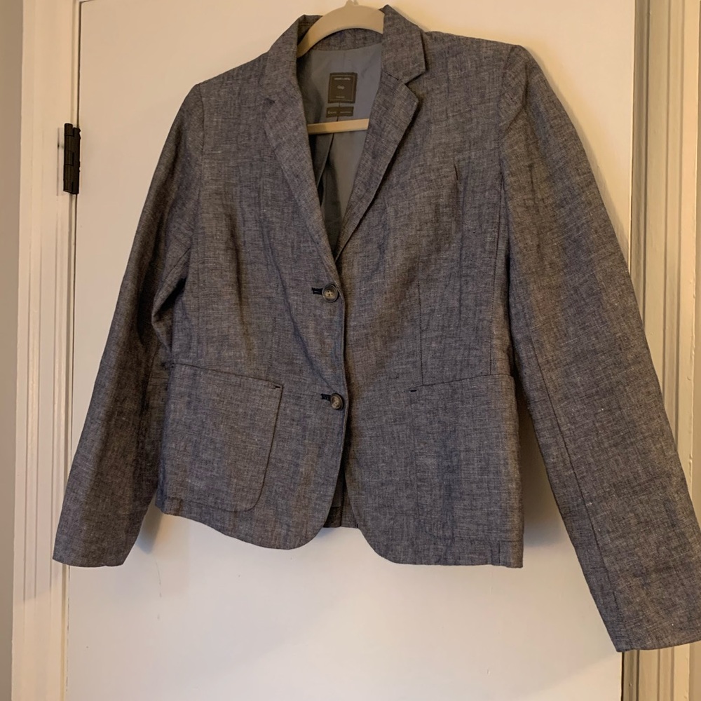 GAP chambray/linen blazer 6 petite